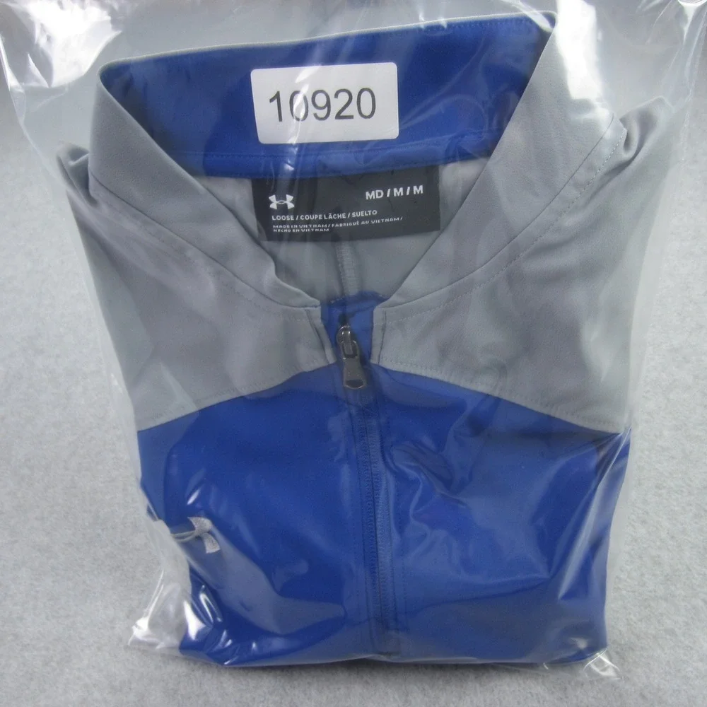 Under Armour Pullover Mens Medium Blue 1/2  Zip Loose‎ Fit Side Zip Jacket